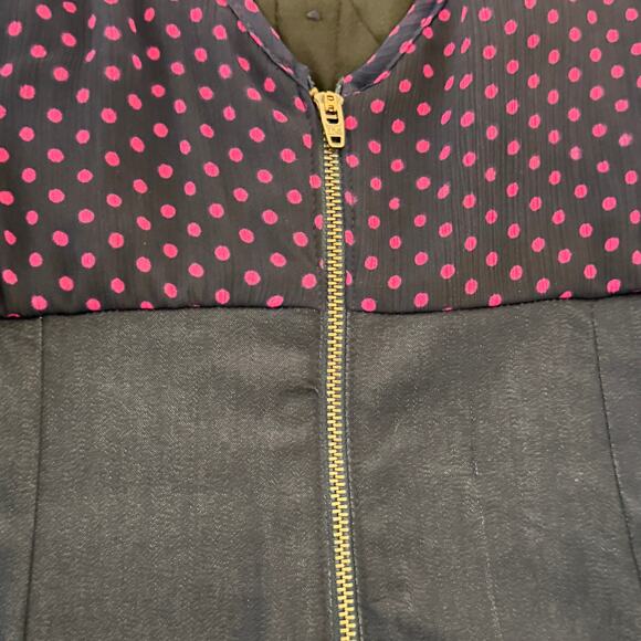 Velvet Heart Polka Dot Ruffle Button Babydoll Dress Size M Empire Waist Retro - Picture 5 of 10